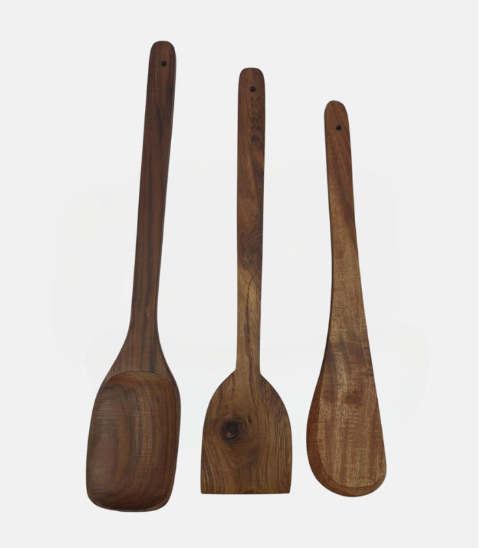 3 Pieces teak wood Kitchen cooking